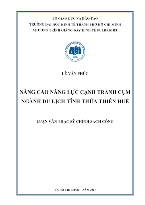 Nâng Cao Năng Lực Cạnh Tranh Cụm Ngành Du Lịch Tỉnh Thừa Thiên Huế