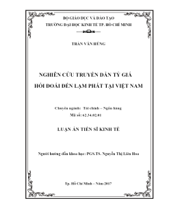 Nghiên Cứu Truyền Dẫn Tỷ Giá Hối Đoái Đến Lạm Phát Tại Việt Nam