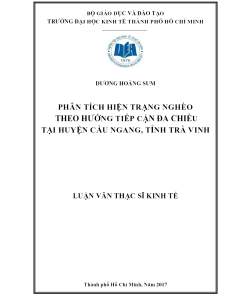 Phân Tích Hiện Trạng Nghèo Theo Hướng Tiếp Cận Đa Chiều Tại Huyện Cầu Ngang, Tỉnh Trà Vinh
