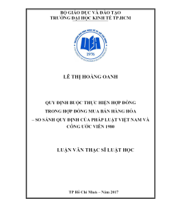 Quy Định Buộc Thực Hiện Hợp Đồng Trong Hợp Đồng Mua Bán Hàng Hóa - So Sánh Quy Định Của Pháp Luật Việt Nam Và Công Ước Viên 1980