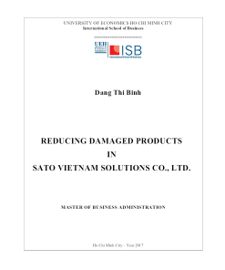 Reducing Damaged Products In Sato Vietnam Solutions Co., Ltd.