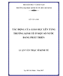Tác Động Của Giáo Dục Lên Tăng Trưởng Kinh Tế Ở Một Số Nước Đang Phát Triển