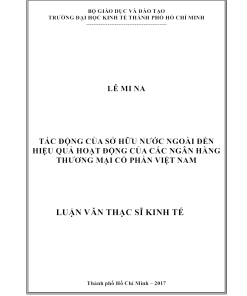 Tác Động Của Sở Hữu Nước Ngoài Đến Hiệu Quả Hoạt Động Của Các Ngân Hàng Thương Mại Cổ Phần Việt Nam