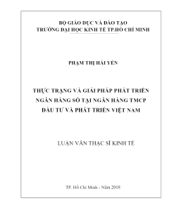 Thực Trạng Và Giải Pháp Phát Triển Ngân Hàng Số Tại Ngân Hàng TmcP Đầu Tư Và Phát Triển Việt Nam