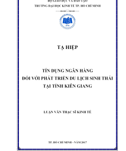 Tín Dụng Ngân Hàng Đối Với Phát Triển Du Lịch Sinh Thái Tại Tỉnh Kiên Giang