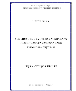 Vốn Chủ Sở Hữu Và Rủi Ro Mất Khả Năng Thanh Toán Của Các Ngân Hàng Thương Mại Việt Nam