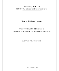 Xây Dựng Thương Hiệu Mygame Cho Công Ty Mysquar Tại Thị Trường Myanmar