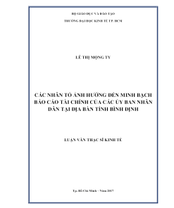 Các Nhân Tố Ảnh Hưởng Đến Minh Bạch Báo Cáo Tài Chính Của Các Ủy Ban Nhân Dân Tại Địa Bàn Tỉnh Bình Định