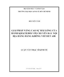 Giải Pháp Nâng Cao Sự Hài Lòng Của Hành Khách Đối Với Chuyến Bay Nội Địa Hãng Hàng Không Vietjet Air
