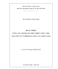 Hoàn Thiện Công Tác Đánh Giá Thực Hiện Công Việc Tại Công Ty Tnhh Kian Joo Can (Việt Nam)