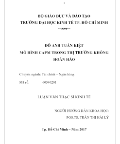Mô Hình Capm Trong Thị Trường Không Hoàn Hảo