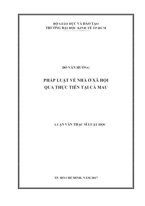 Pháp Luật Về Nhà Ở Xã Hội Qua Thực Tiễn Tại Cà Mau