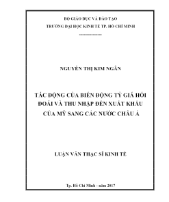 Tác Động Của Biến Động Tỷ Giá Hối Đoái Và Thu Nhập Đến Xuất Khẩu Của Mỹ Sang Các Nước Châu Á