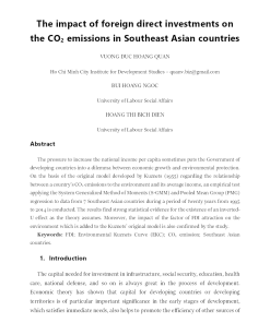 The Impact Of Foreign Direct Investments On The CO2 Emissions In Southeast Asian Countries