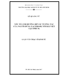 Yếu Tố Ảnh Hưởng Đến Sự Tương Tác Của Người Dùng Facebook Tới Bài Viết Tại Tphcm
