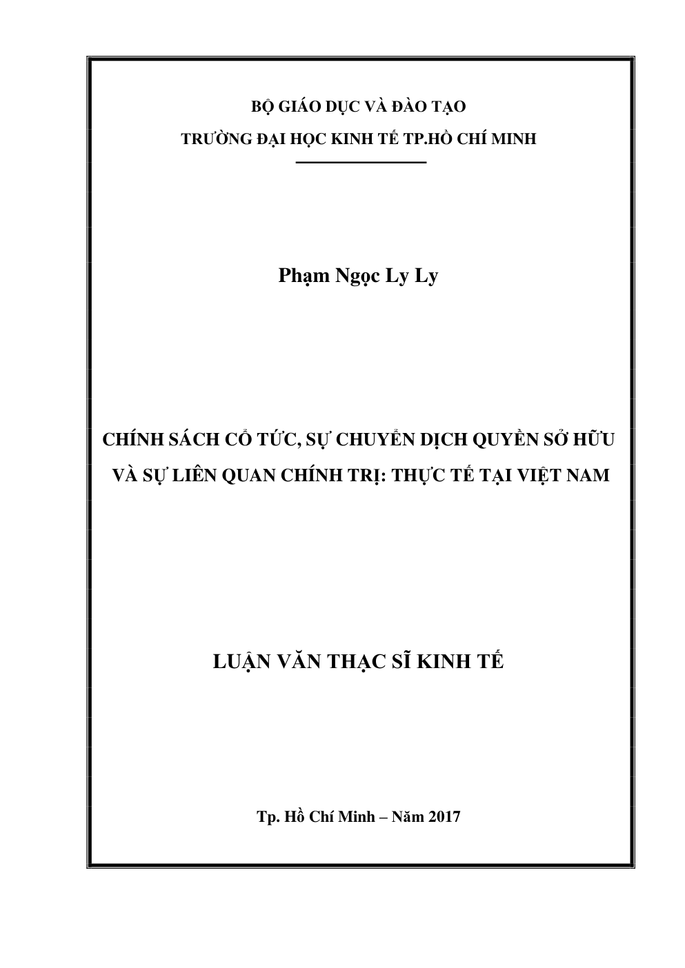Chính Sách Cổ Tức, Sự Chuyển Dịch Quyền Sở Hữu Và Sự Liên Quan Chính Trị: Thực Tế Tại Việt Nam