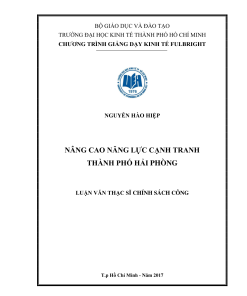 Nâng Cao Năng Lực Cạnh Tranh Thành Phố Hải Phòng