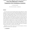 Impacts Of Start-Ups And SMEs On The Nature Of Work And Employment In Vietnam: Perspectives From Evolutionary Economics
