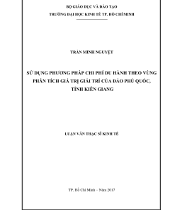 Sử Dụng Phương Pháp Chi Phí Du Hành Theo Vùng Phân Tích Giá Trị Giải Trí Của Đảo Phú Quốc, Tỉnh Kiên Giang