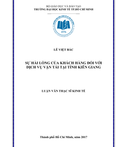 Sự Hài Lòng Của Khách Hàng Đối Với Dịch Vụ Vận Tải Tại Tỉnh Kiên Giang
